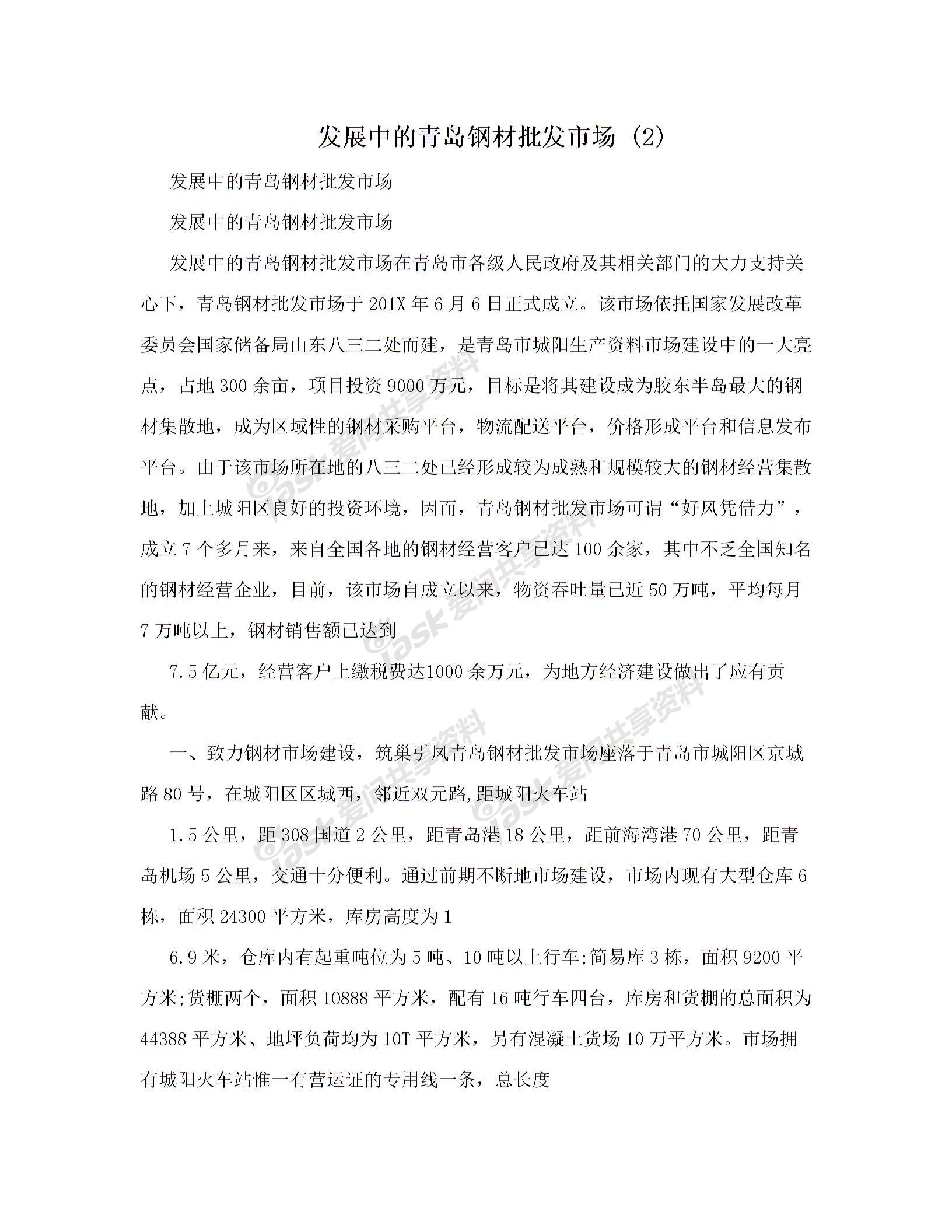 发展中的青岛钢材批发市场 <em></em>(2<em></em>)图片